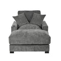 GDFStudio Eureka 41"W Adjustable Backrest Chaise Lounge with USB Port and Removable Fabric, Gray/Chenille