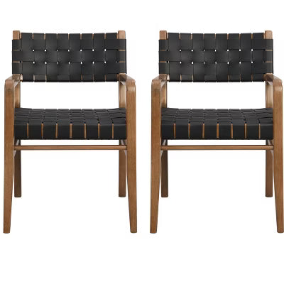 Christopher Knight Home Prosen Faux Leather and Rubberwood Dining Chair  (Set of 2), Black