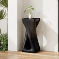 Christopher Knight Home Helena Rustic Outdoor Twist Shape Lightweight Concrete Side Table, Black