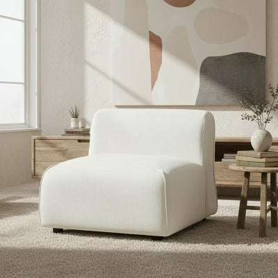 Christopher Knight Home Oriane Modern Curved Upholstered Accent Chair, Beige