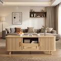 Christopher Knight Home Nova Multi-Storage Coffee Table with Sliding Doors and Drawer, Natural
