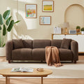 Christopher Knight Home Aldridge 87" Modern Upholstered 3-Seater Sofa with Solid Wood Frame, Dark Brown/Velvet