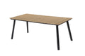 GDFStudio Harper Outdoor 70" Steel and HDPE Dining Table with Umbrella Hole