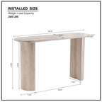 GDFStudio Ormarr Modern 55'' Faux Marble Pattern Console Table, Beige