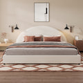 Christopher Knight Home Modern Boucle Upholstered Platform Bed with Thick Half-Round Headboard