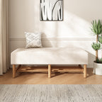 Christopher Knight Home Rectangular Linen Ottoman Bench ¨C Upholstered Seat with Wood Legs & Open Shelf
