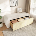 Christopher Knight Home Boucle Storage Ottoman with Solid Wood Drawer ¨C Modern Upholstered Footrest & Organizer