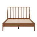 GDFStudio Malcolm Mid-Century Modern Solid Bamboo Wood Spindle Platform Bed Frame with Tall Headboard