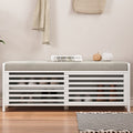 GDFStudio Morley Shoe Bench with Storage and Movable Cushion,White