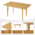 GDF Studio 60¡° Rubber Wood Dining Table, Rustic Farmhouse Rectangular Kitchen Table