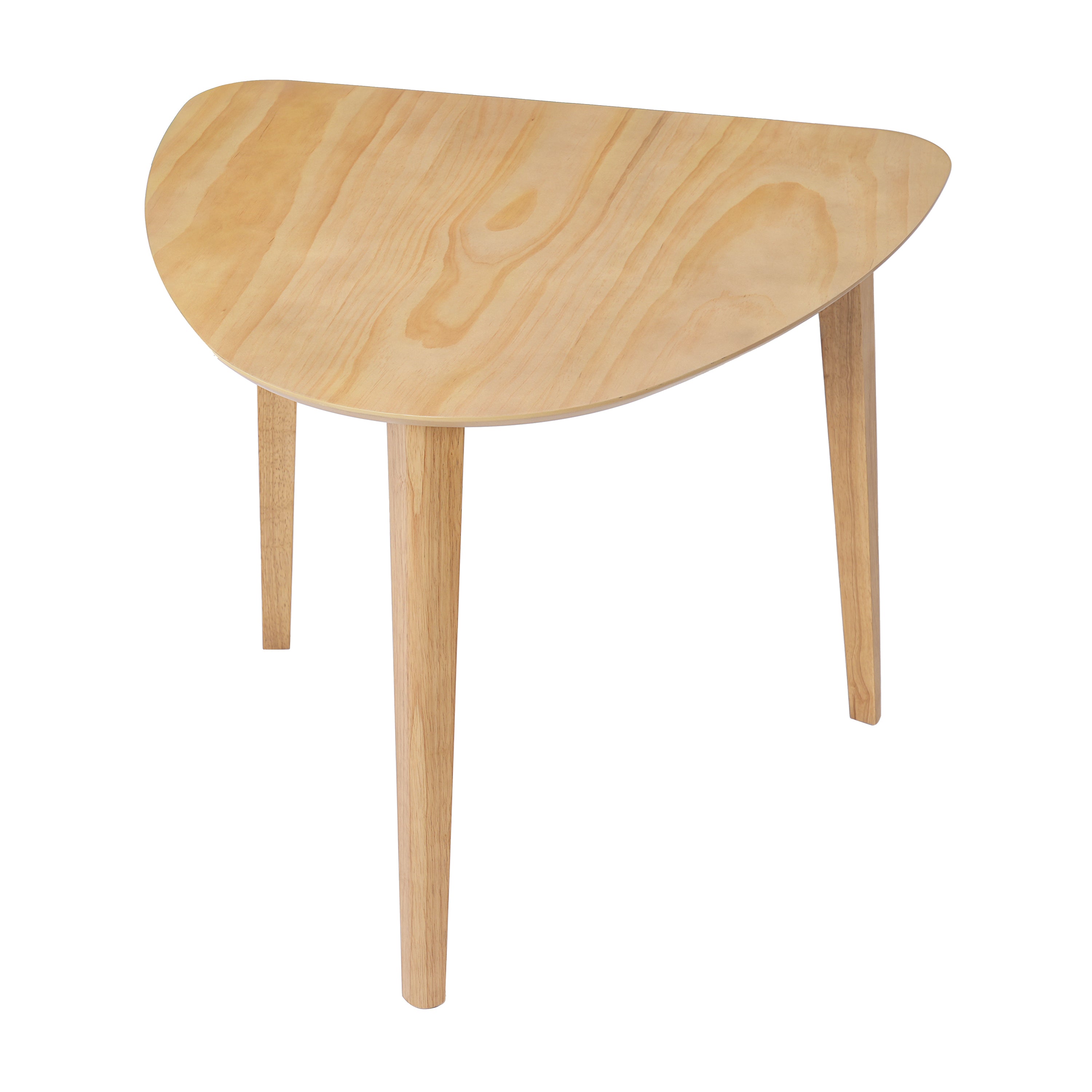 Modern Triangular Solid Wood Coffee Table for Small Spaces