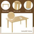 GDF Studio Wood Dining Table, 47-Inch Rectangular Kitchen Table with Tapered Legs, Farmhouse Style