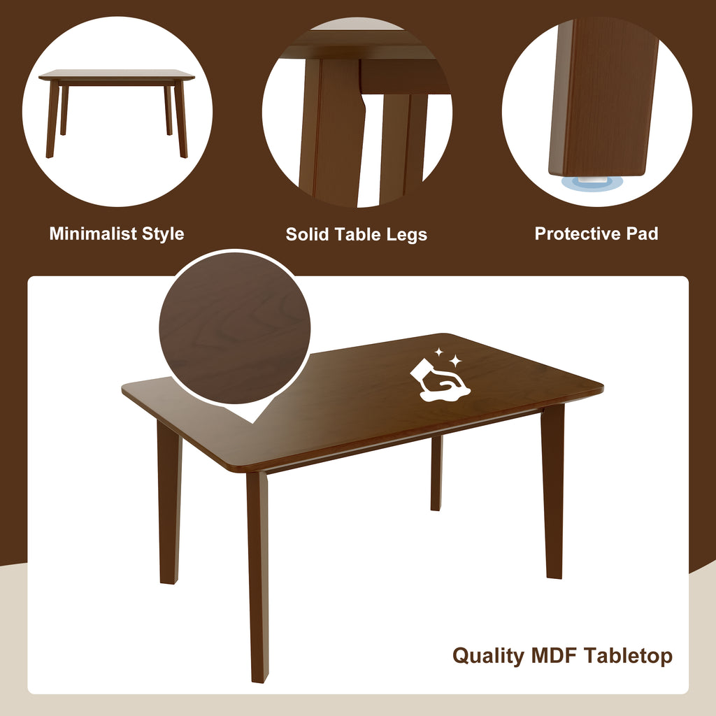 GDF Studio Wood Dining Table, 47-Inch Rectangular Kitchen Table with Tapered Legs, Farmhouse Style