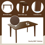 GDF Studio Wood Dining Table, 47-Inch Rectangular Kitchen Table with Tapered Legs, Farmhouse Style