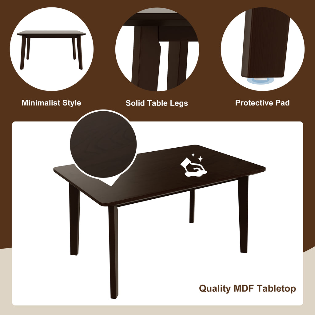 GDF Studio 5-Piece Solid Wood Dining Table Set with Upholstered Chairs, Rectangular Kitchen Table Set for 4