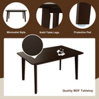 GDF Studio 5-Piece Solid Wood Dining Table Set with Upholstered Chairs, Rectangular Kitchen Table Set for 4