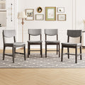 GDF Studio Upholstered Wood Dining Chair with Padded Seat, Gray Fabric Kitchen Chair