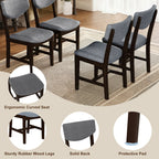 GDF Studio Upholstered Wood Dining Chair with Padded Seat, Gray Fabric Kitchen Chair