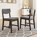 GDF Studio Upholstered Wood Dining Chair with Padded Seat, Gray Fabric Kitchen Chair