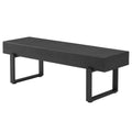 Modern Black Entryway Bench with Metal Legs, MDF Seat Shoe Bench for Bedroom, Dining Room & Hallway