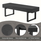 Modern Black Entryway Bench with Metal Legs, MDF Seat Shoe Bench for Bedroom, Dining Room & Hallway
