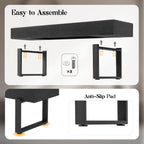 Modern Black Entryway Bench with Metal Legs, MDF Seat Shoe Bench for Bedroom, Dining Room & Hallway