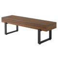 Modern Black Entryway Bench with Metal Legs, MDF Seat Shoe Bench for Bedroom, Dining Room & Hallway