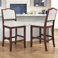 GDFStudio Franklin Counter Stools with Rubber Wood Frame, Ergonomic Backrest (Set of 2), Cherry