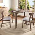 GDF Studio 3-Piece Solid Wood Dining Set with Triangular Table, Scandinavian Small Space Table & Chairs
