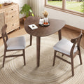 GDF Studio 3-Piece Solid Wood Dining Set with Triangular Table, Scandinavian Small Space Table & Chairs