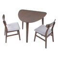 GDF Studio 3-Piece Solid Wood Dining Set with Triangular Table, Scandinavian Small Space Table & Chairs