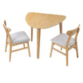 GDF Studio 3-Piece Solid Wood Dining Set with Triangular Table, Scandinavian Small Space Table & Chairs
