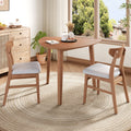 GDF Studio 3-Piece Solid Wood Dining Set with Triangular Table, Scandinavian Small Space Table & Chairs