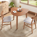 GDF Studio 3-Piece Solid Wood Dining Set with Triangular Table, Scandinavian Small Space Table & Chairs