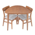 GDF Studio 3-Piece Solid Wood Dining Set with Triangular Table, Scandinavian Small Space Table & Chairs