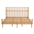 Christopher Knight Home Shadow Coastal Grid PE Wicker Bed with Wingback Headboard, Natural, King