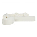 Christopher Knight Home Patrick 122" Modern Extra Large Chenille Upholstered Sectional Sofa with Pillows, Beige