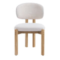 Christopher Knight Home Elias Scandinavian Modern Rubber Wood Dining Chairs with Upholstered Seat, Natural/Beige, Set of 2