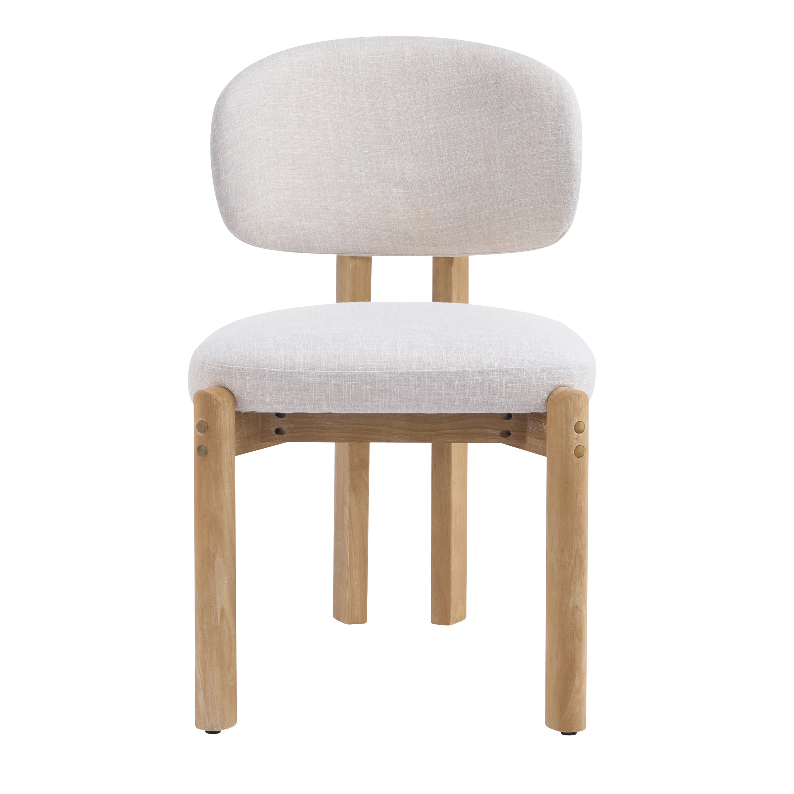 Christopher Knight Home Elias Scandinavian Modern Rubber Wood Dining Chairs with Upholstered Seat, Natural/Beige, Set of 2