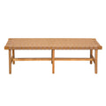 Christopher Knight Home Vladimir Contemporary Acacia Wood Bedroom Bench with Woven Faux Leather, Natural