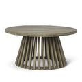 Christopher Knight Home Bob Rustic Outdoor Acacia Wood Round Coffee Table with Slatted Design, Gray