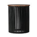Christopher Knight Home Zanvia 17.5" Round Acacia Wood Handcrafted Side Table, Natural/Black