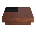 Christopher Knight Home Elaris Mid-Century Modern Acacia Wood Coffee Table with Storage, Brown/Black