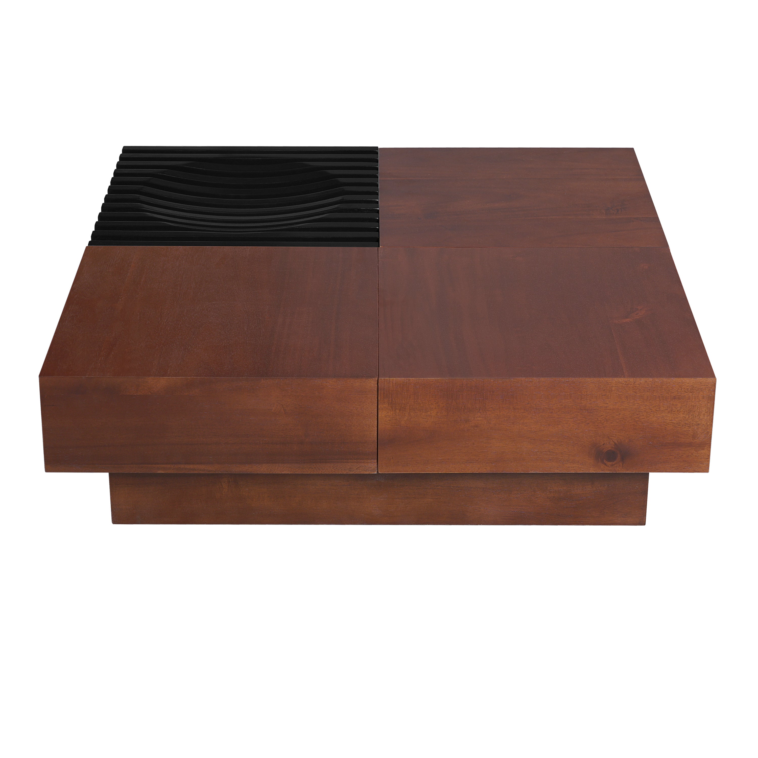 Christopher Knight Home Elaris Mid-Century Modern Acacia Wood Coffee Table with Storage, Brown/Black