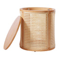 Christopher Knight Home Orvian Modern Hollow Rubberwood and Rattan Round Side Table, Natural