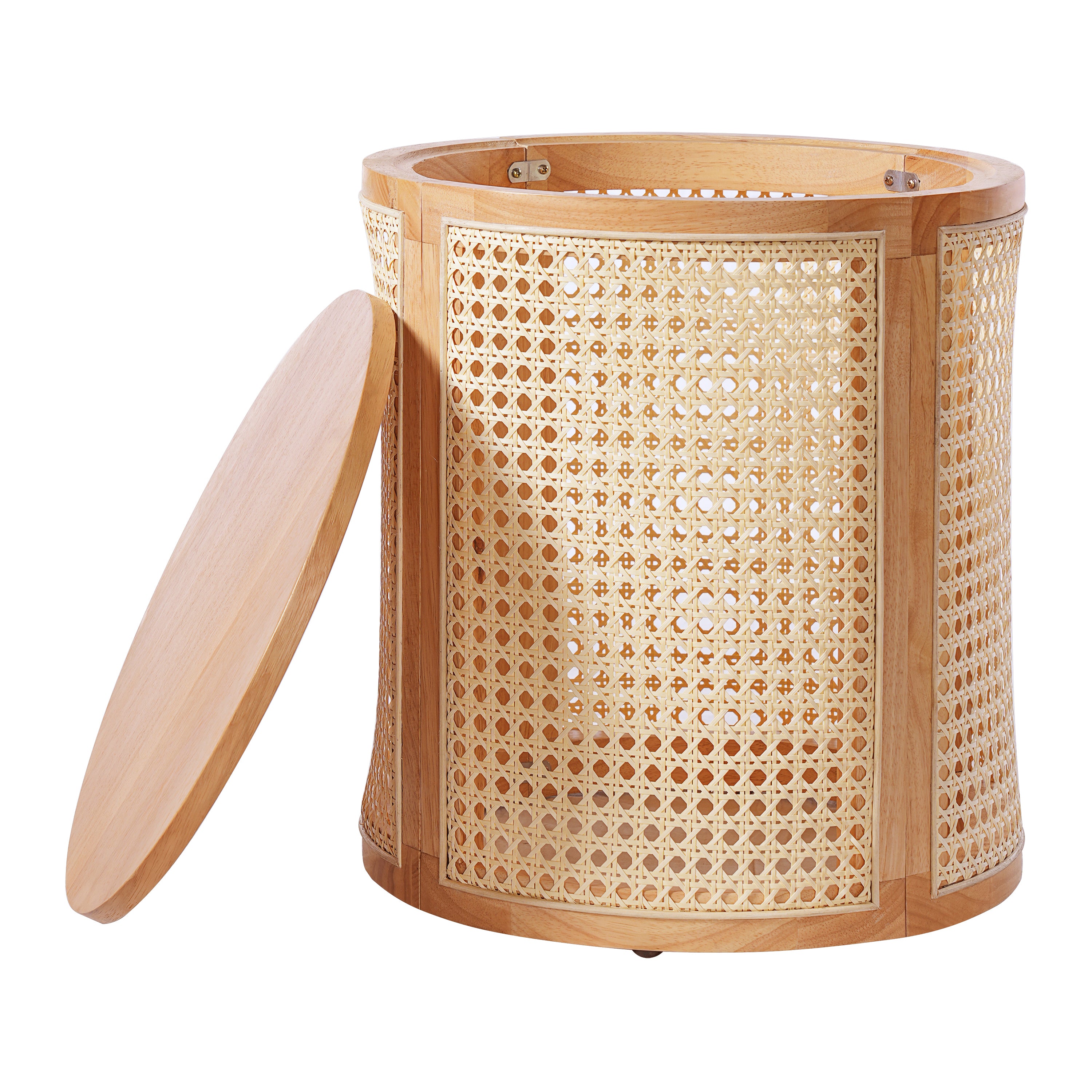 Christopher Knight Home Orvian Modern Hollow Rubberwood and Rattan Round Side Table, Natural
