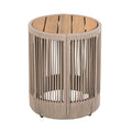 Christopher Knight Home Penley Outdoor Acacia Wood and Iron Side Table with Rope Accents, Beige