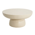 Christopher Knight Home Shipley Outdoor 27.5" Lightweight Concrete Round Coffee Table,  Cream Off-White