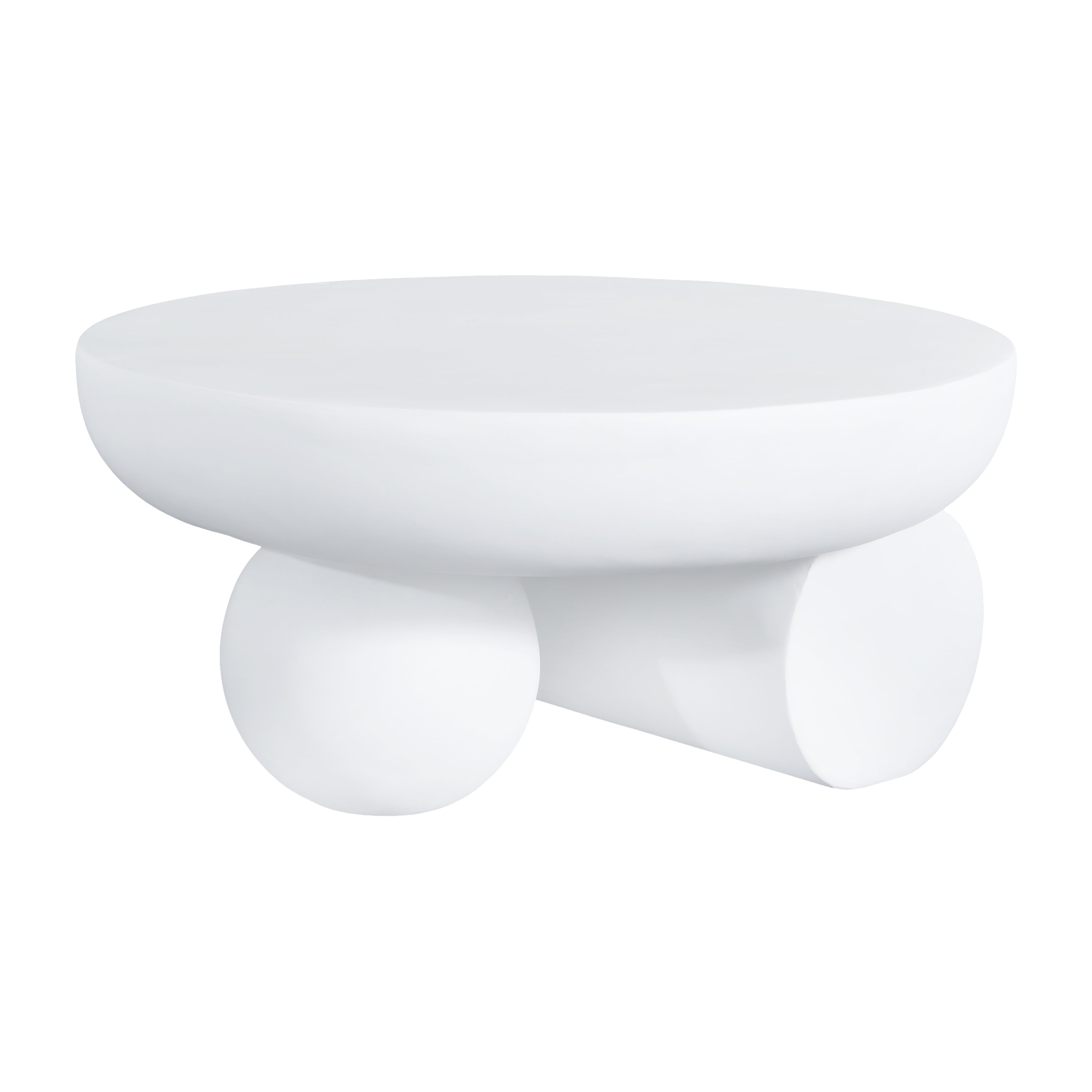 Christopher Knight Home Sixtine Modern Lightweight Concrete Round Coffee Table, White