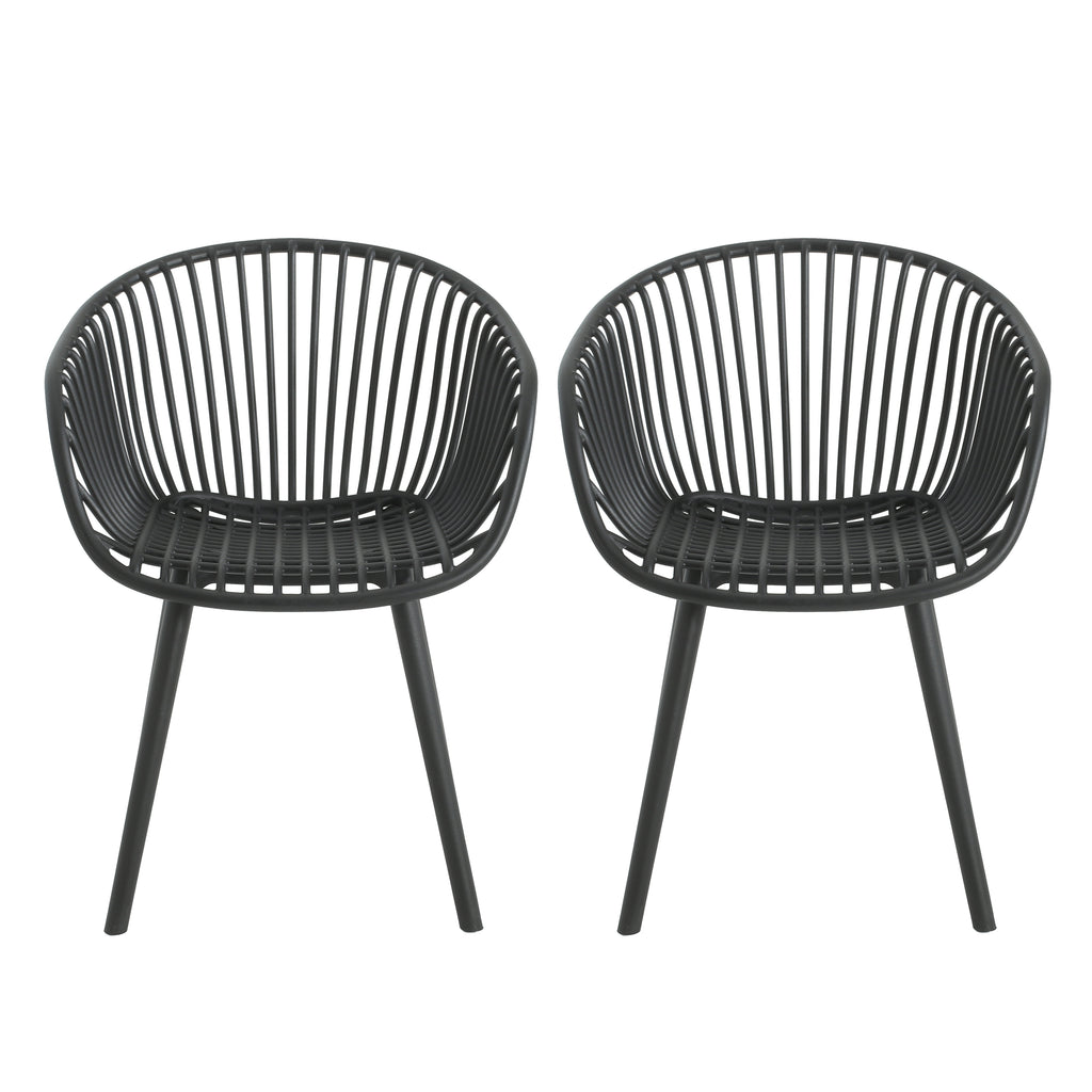 GDFStudio Modern Dining Chairs, Weather-Resistant Patio Chairs Set of 2 for Balcony, Garden